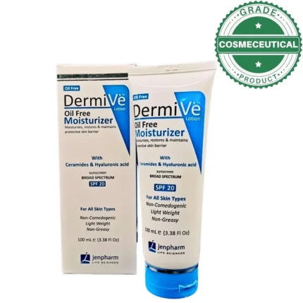 Dermive Oil Free Moisturizer Lotion With Ceramides And Hyaluronic Acid SPF 20 Broad Spectrum Sunscreen