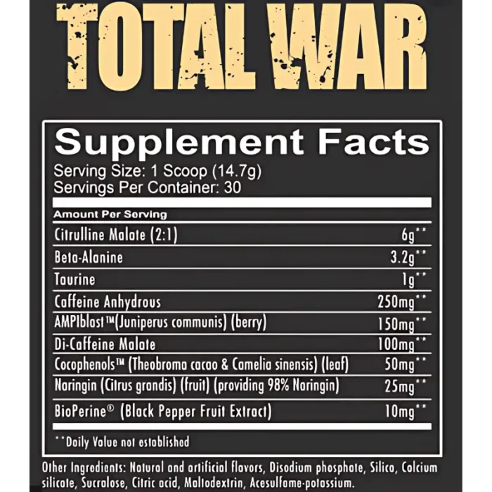 Total War by Redcon1 Supplements facts